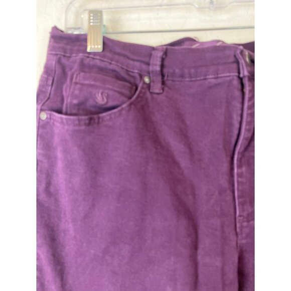 Gloria Vanderbilt Amanda Sz 14 Eggplant Purple Jeans Straight - Picture 3 of 11